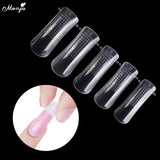 Monja 100pcs Nail Art Quick Building Poly Gel Mold Form Finger Extension UV Builder Tips Clip DIY Manicure Tools