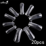 Monja 20/100pcs Nail Art False Nail Mold Tips Quick Building Acrylic Poly UV Gel Extension Brush Builder Clip Manicure Tool