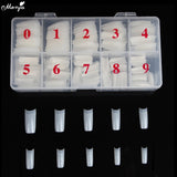 Monja 500pcs Nail Art Half Cover Acrylic Jelly Poly Gel French False Nail Tips UV Gel Builder Extension Manicure Tools