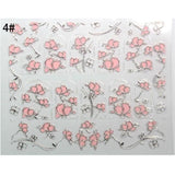 Mtssii 3D Nail Stickers Embossed Pink Flowers Gold Silver Alloy Dream Catcher Design Nail Art Decal Tips Stickers Sheet Manicure