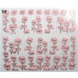 Mtssii 3D Nail Stickers Embossed Pink Flowers Gold Silver Alloy Dream Catcher Design Nail Art Decal Tips Stickers Sheet Manicure