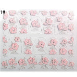 Mtssii 3D Nail Stickers Embossed Pink Flowers Gold Silver Alloy Dream Catcher Design Nail Art Decal Tips Stickers Sheet Manicure