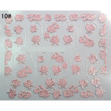 Mtssii 3D Nail Stickers Embossed Pink Flowers Gold Silver Alloy Dream Catcher Design Nail Art Decal Tips Stickers Sheet Manicure