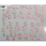 Mtssii 3D Nail Stickers Embossed Pink Flowers Gold Silver Alloy Dream Catcher Design Nail Art Decal Tips Stickers Sheet Manicure