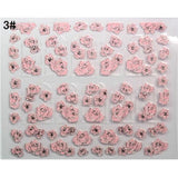 Mtssii 3D Nail Stickers Embossed Pink Flowers Gold Silver Alloy Dream Catcher Design Nail Art Decal Tips Stickers Sheet Manicure