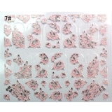 Mtssii 3D Nail Stickers Embossed Pink Flowers Gold Silver Alloy Dream Catcher Design Nail Art Decal Tips Stickers Sheet Manicure