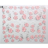 Mtssii 3D Nail Stickers Embossed Pink Flowers Gold Silver Alloy Dream Catcher Design Nail Art Decal Tips Stickers Sheet Manicure