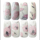 Mtssii 3D Nail Stickers Embossed Pink Flowers Gold Silver Alloy Dream Catcher Design Nail Art Decal Tips Stickers Sheet Manicure