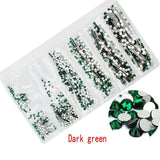 Multi-size 1728pcs Glass Nail Rhinestones For Nails Art Decorations Crystals Strass Charms Partition Mixed Size Rhinestone Set