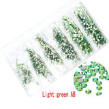 Multi-size 1728pcs Glass Nail Rhinestones For Nails Art Decorations Crystals Strass Charms Partition Mixed Size Rhinestone Set