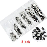 Multi-size 1728pcs Glass Nail Rhinestones For Nails Art Decorations Crystals Strass Charms Partition Mixed Size Rhinestone Set
