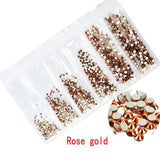 Multi-size 1728pcs Glass Nail Rhinestones For Nails Art Decorations Crystals Strass Charms Partition Mixed Size Rhinestone Set