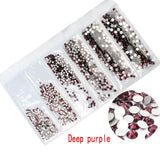 Multi-size 1728pcs Glass Nail Rhinestones For Nails Art Decorations Crystals Strass Charms Partition Mixed Size Rhinestone Set