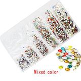 Multi-size 1728pcs Glass Nail Rhinestones For Nails Art Decorations Crystals Strass Charms Partition Mixed Size Rhinestone Set