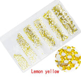 Multi-size 1728pcs Glass Nail Rhinestones For Nails Art Decorations Crystals Strass Charms Partition Mixed Size Rhinestone Set