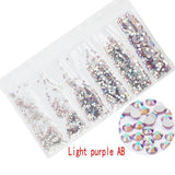 Multi-size 1728pcs Glass Nail Rhinestones For Nails Art Decorations Crystals Strass Charms Partition Mixed Size Rhinestone Set
