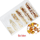 Multi-size 1728pcs Glass Nail Rhinestones For Nails Art Decorations Crystals Strass Charms Partition Mixed Size Rhinestone Set