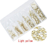 Multi-size 1728pcs Glass Nail Rhinestones For Nails Art Decorations Crystals Strass Charms Partition Mixed Size Rhinestone Set