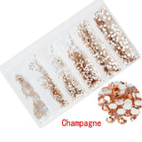 Multi-size 1728pcs Glass Nail Rhinestones For Nails Art Decorations Crystals Strass Charms Partition Mixed Size Rhinestone Set