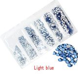 Multi-size 1728pcs Glass Nail Rhinestones For Nails Art Decorations Crystals Strass Charms Partition Mixed Size Rhinestone Set