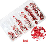 Multi-size 1728pcs Glass Nail Rhinestones For Nails Art Decorations Crystals Strass Charms Partition Mixed Size Rhinestone Set