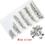 Multi-size 1728pcs Glass Nail Rhinestones For Nails Art Decorations Crystals Strass Charms Partition Mixed Size Rhinestone Set