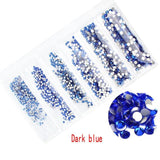 Multi-size 1728pcs Glass Nail Rhinestones For Nails Art Decorations Crystals Strass Charms Partition Mixed Size Rhinestone Set