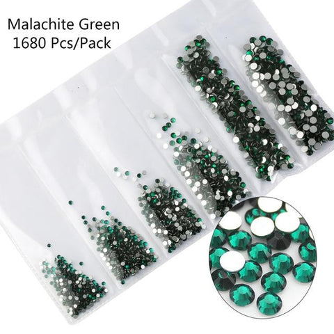 Multi-size Glass Nail Rhinestones For Nails Art Decorations Crystals Strass Charms Partition Mixed Size Rhinestone Set