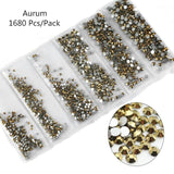 Multi-size Glass Nail Rhinestones For Nails Art Decorations Crystals Strass Charms Partition Mixed Size Rhinestone Set