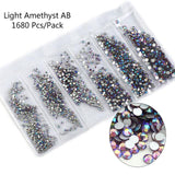 Multi-size Glass Nail Rhinestones For Nails Art Decorations Crystals Strass Charms Partition Mixed Size Rhinestone Set