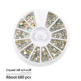 Multi-size Glass Nail Rhinestones For Nails Art Decorations Crystals Strass Charms Partition Mixed Size Rhinestone Set