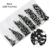 Multi-size Glass Nail Rhinestones For Nails Art Decorations Crystals Strass Charms Partition Mixed Size Rhinestone Set