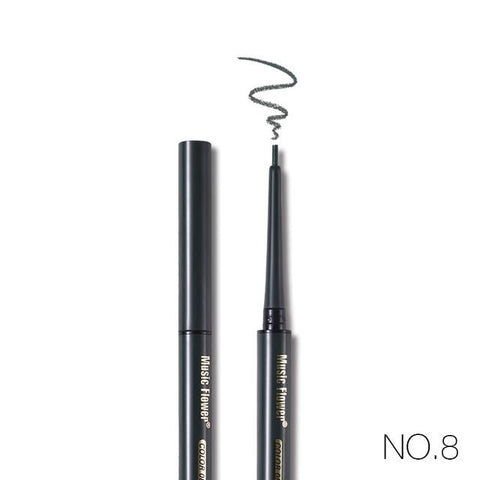 Music Flower 8 Colors Gel Eyeliner Automatic Waterproof Makeup Black Eye Liner Long Lasting Natural Eyeliner Pencil Shimmer Blue
