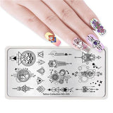 NICOLE DIARY Nail Stamping Image Plate Typography Dreamcatcher Tattoo Nature Animal Nail Art Stamp Template Stencil Nails Tool
