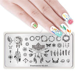NICOLE DIARY Nail Stamping Image Plate Typography Dreamcatcher Tattoo Nature Animal Nail Art Stamp Template Stencil Nails Tool