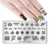 NICOLE DIARY Nail Stamping Image Plate Typography Dreamcatcher Tattoo Nature Animal Nail Art Stamp Template Stencil Nails Tool