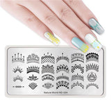 NICOLE DIARY Nail Stamping Image Plate Typography Dreamcatcher Tattoo Nature Animal Nail Art Stamp Template Stencil Nails Tool