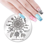 NICOLE DIARY Nail Stamping Image Plate Typography Dreamcatcher Tattoo Nature Animal Nail Art Stamp Template Stencil Nails Tool