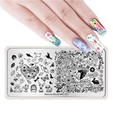NICOLE DIARY Nail Stamping Image Plate Typography Dreamcatcher Tattoo Nature Animal Nail Art Stamp Template Stencil Nails Tool
