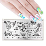 NICOLE DIARY Nail Stamping Image Plate Typography Dreamcatcher Tattoo Nature Animal Nail Art Stamp Template Stencil Nails Tool