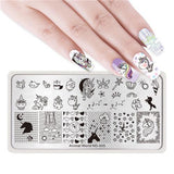 NICOLE DIARY Nail Stamping Image Plate Typography Dreamcatcher Tattoo Nature Animal Nail Art Stamp Template Stencil Nails Tool