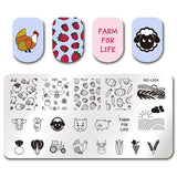 NICOLE DIARY Nail Stamping Image Plate Typography Dreamcatcher Tattoo Nature Animal Nail Art Stamp Template Stencil Nails Tool