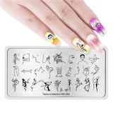 NICOLE DIARY Nail Stamping Image Plate Typography Dreamcatcher Tattoo Nature Animal Nail Art Stamp Template Stencil Nails Tool