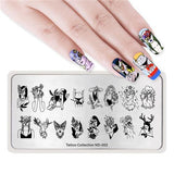 NICOLE DIARY Nail Stamping Image Plate Typography Dreamcatcher Tattoo Nature Animal Nail Art Stamp Template Stencil Nails Tool