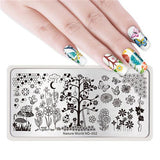 NICOLE DIARY Nail Stamping Image Plate Typography Dreamcatcher Tattoo Nature Animal Nail Art Stamp Template Stencil Nails Tool