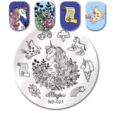 NICOLE DIARY Nail Stamping Plates Lace Flower Animal Pattern Nail Art Stamp Stamping Template Image Plate Stencil Nails Tool