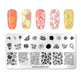 NICOLE DIARY Nail Stamping Plates Lace Flower Animal Pattern Nail Art Stamp Stamping Template Image Plate Stencil Nails Tool