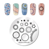 NICOLE DIARY Nail Stamping Plates Lace Flower Animal Pattern Nail Art Stamp Stamping Template Image Plate Stencil Nails Tool