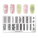 NICOLE DIARY Nail Stamping Plates Lace Flower Animal Pattern Nail Art Stamp Stamping Template Image Plate Stencil Nails Tool