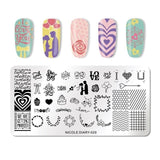 NICOLE DIARY Nail Stamping Plates Lace Flower Animal Pattern Nail Art Stamp Stamping Template Image Plate Stencil Nails Tool